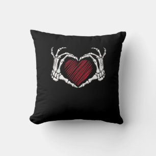 Skeleton Hand Heart Sign Costume Trending Hallowee Cushion