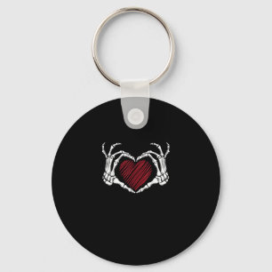 Skeleton Hand Heart Sign Costume Trending Hallowee Key Ring