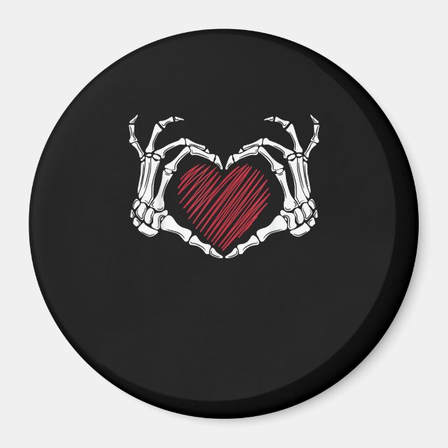 Skeleton Hand Heart Sign Costume Trending Hallowee Magnet (Front)