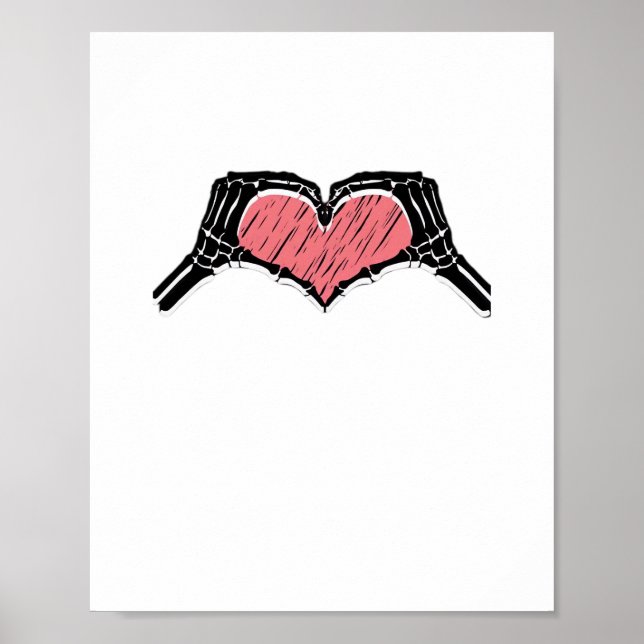Skeleton Hand Heart Sign Valentines Day Classic (Front)