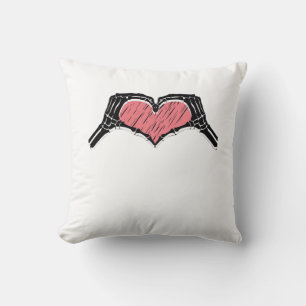 Skeleton Hand Heart Sign Valentines Day Classic Cushion
