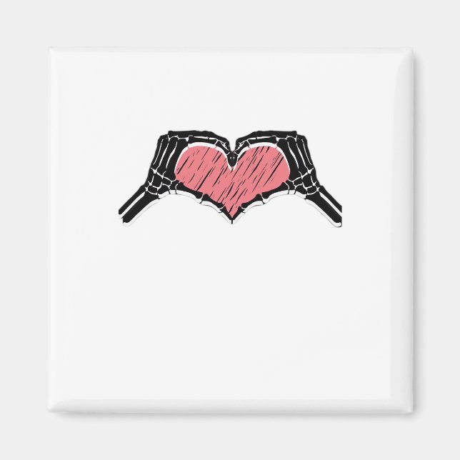 Skeleton Hand Heart Sign Valentines Day Classic Magnet (Front)