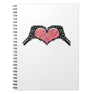 Skeleton Hand Heart Sign Valentines Day Classic Notebook