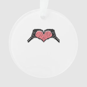 Skeleton Hand Heart Sign Valentines Day Classic Ornament