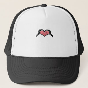 Skeleton Hand Heart Sign Valentines Day Classic Trucker Hat