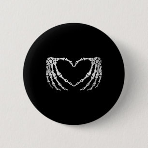 Skeleton Hand Heart Sign Vintage Halloween Costume 6 Cm Round Badge