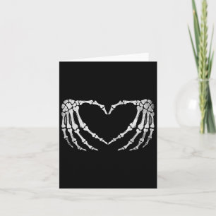 Skeleton Hand Heart Sign Vintage Halloween Costume Card