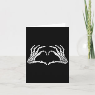 Skeleton Hand Heart Sign Vintage Halloween Costume Card