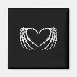 Skeleton Hand Heart Sign Vintage Halloween Costume Magnet