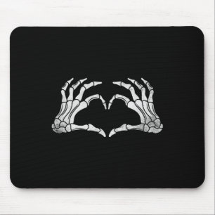Skeleton Hand Heart Sign Vintage Halloween Costume Mouse Mat