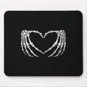 Skeleton Hand Heart Sign Vintage Halloween Costume Mouse Mat