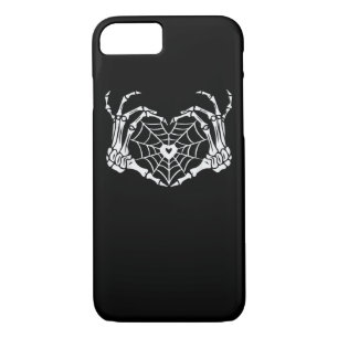 Skeleton Hand Heart Spiderweb Halloween Cobweb Par iPhone 8/7 Case
