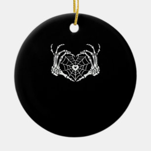 Skeleton Hand Heart Spiderweb Halloween Cobweb Par Ceramic Tree Decoration