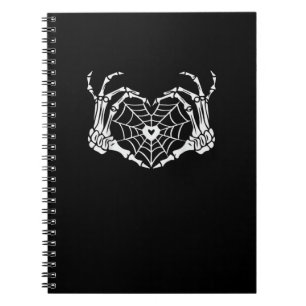 Skeleton Hand Heart Spiderweb Halloween Cobweb Par Notebook