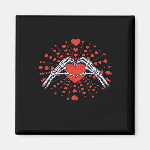 Skeleton Hand Heart Valentines Day Funny 2025 Hear Magnet