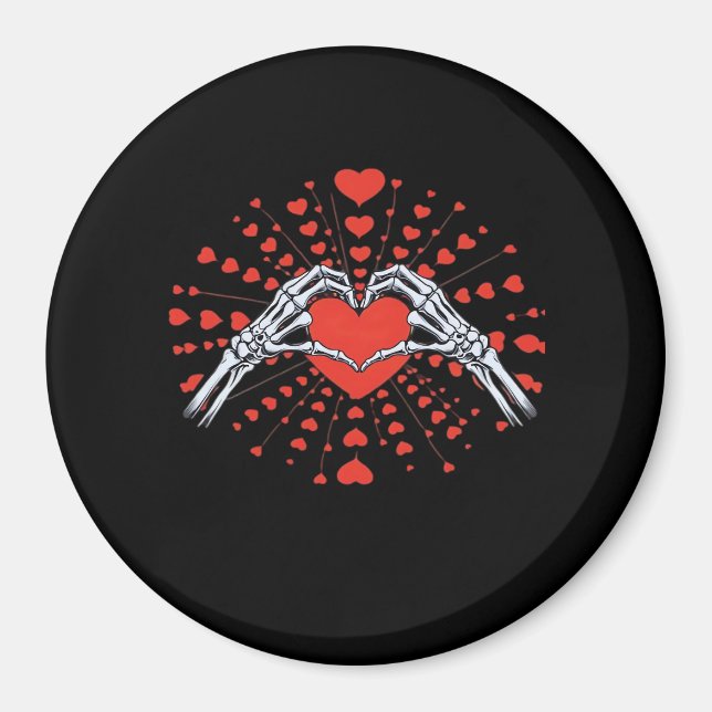 Skeleton Hand Heart Valentines Day Funny 2025 Hear Magnet (Front)