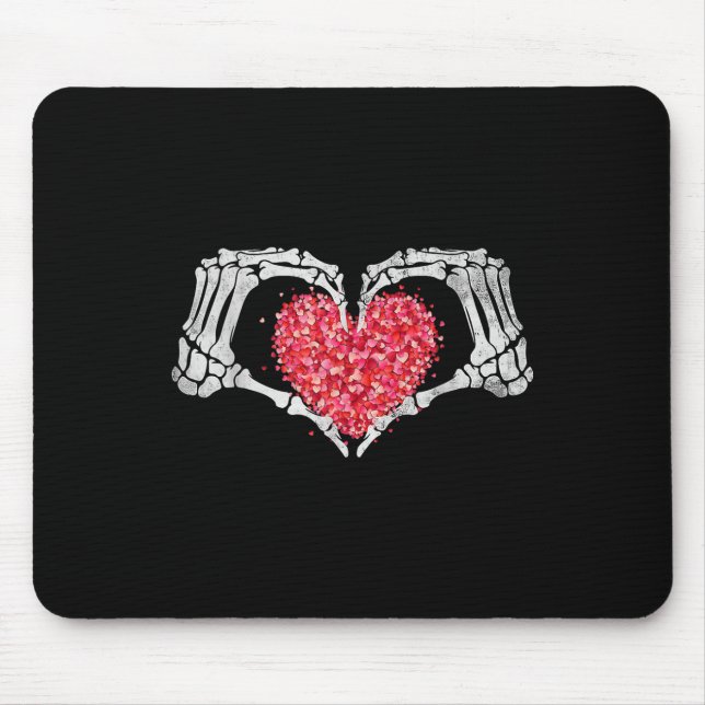 Skeleton Hand Heart Valentines Day Funny Bones Lov Mouse Mat (Front)