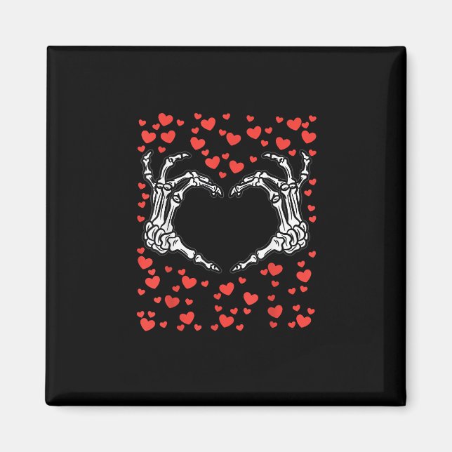 Skeleton Hand Heart Valentines Day Funny Classic Magnet (Front)