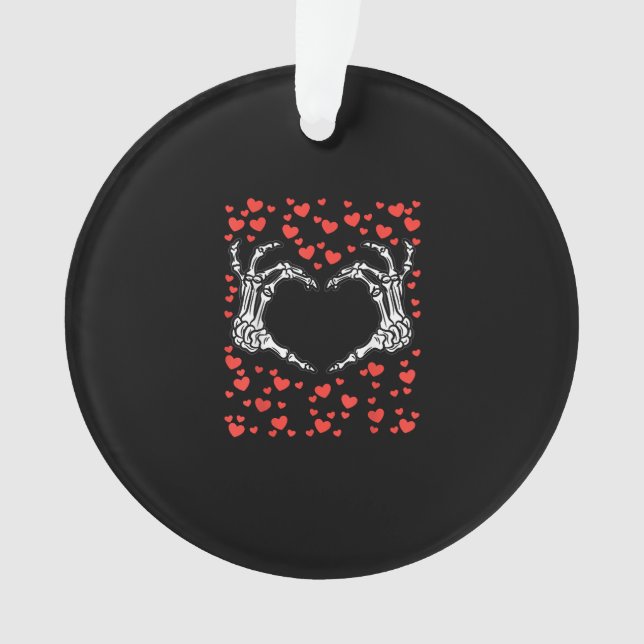 Skeleton Hand Heart Valentines Day Funny Classic Ornament (Front)