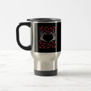 Skeleton Hand Heart Valentines Day Funny Classic Travel Mug