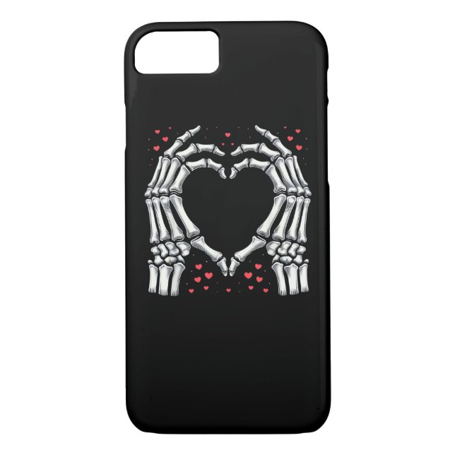 Skeleton Hand Heart Valentines Day Funny Couple Case-Mate iPhone Case (Back)