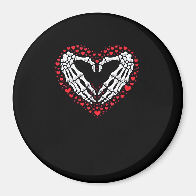 Skeleton Hand Heart Valentines Day Funny Couple Cu Magnet (Front)