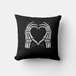 Skeleton Hand Heart Valentines Day Funny Couple Cushion