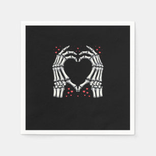 Skeleton Hand Heart Valentines Day Funny Couple Napkin