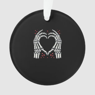 Skeleton Hand Heart Valentines Day Funny Couple Ornament