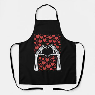 Skeleton Hand Heart Valentines Day Funny Love Apron