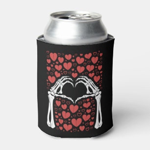 Skeleton Hand Heart Valentines Day Funny Love Can Cooler
