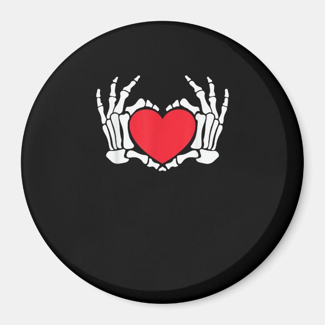 Skeleton Hand Heart Valentines Day Funny Meme Magnet (Front)