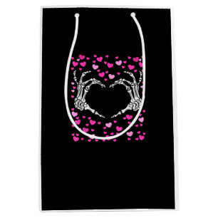 Skeleton Hand Heart Valentines Day Funny Viral Medium Gift Bag