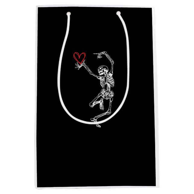 Skeleton Hand Heart Valentines Day Medium Gift Bag (Front)