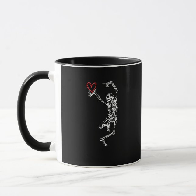 Skeleton Hand Heart Valentines Day Mug (Left)