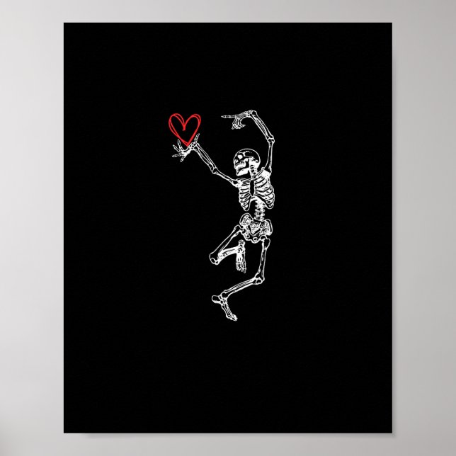 Skeleton Hand Heart Valentines Day Poster (Front)