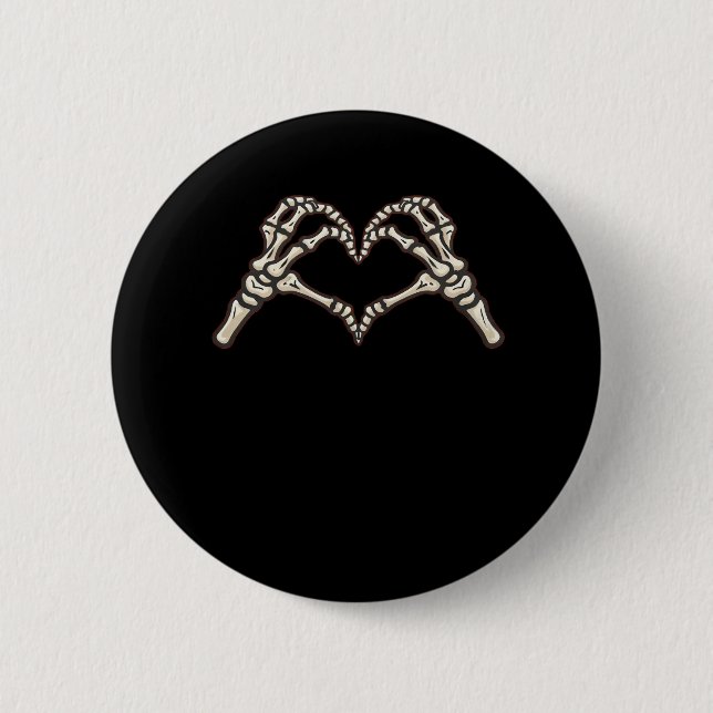 Skeleton Hand Hearts Design 6 Cm Round Badge (Front)