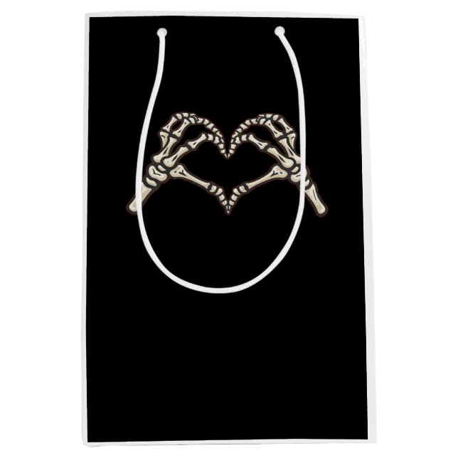 Skeleton Hand Hearts Design Medium Gift Bag (Front)