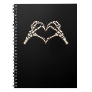 Skeleton Hand Hearts Design Notebook