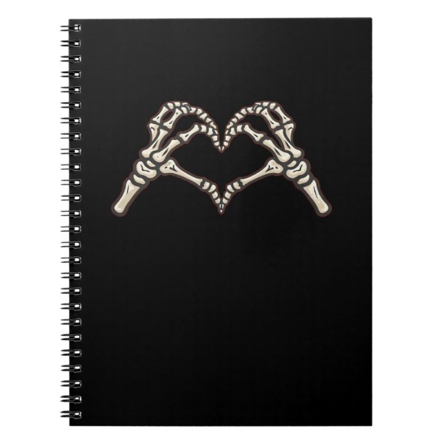 Skeleton Hand Hearts Design Notebook (Front)
