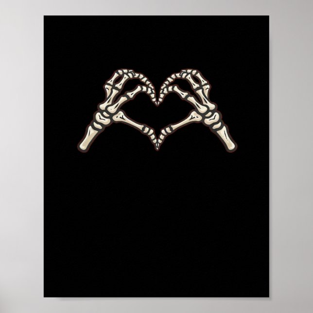 Skeleton Hand Hearts Design Poster (Front)