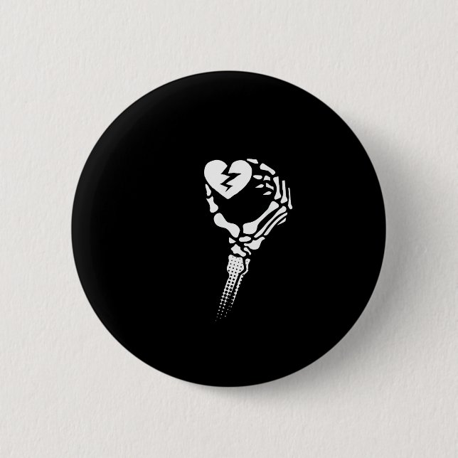 Skeleton Hand Holding Heart 6 Cm Round Badge (Front)