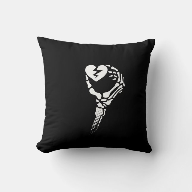 Skeleton Hand Holding Heart Cushion (Front)