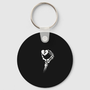 Skeleton Hand Holding Heart Key Ring