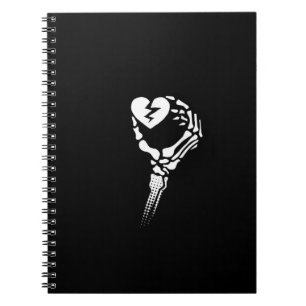 Skeleton Hand Holding Heart Notebook
