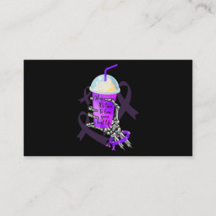 Skeleton Hand Holding Milkshake Pancreatic Cancer Business Card