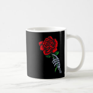 Skeleton Hand Holding Rose _ Aesthetic Red Flower  Coffee Mug