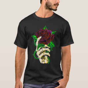 Skeleton Hand Holding Rose  Tattoo Lovers T-Shirt