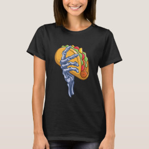 Skeleton Hand Holding Taco Dia de Los Muertos Hall T-Shirt