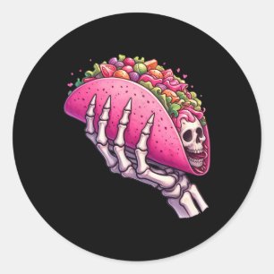 Skeleton Hand Holding Taco For Cinco De Mayo And H Classic Round Sticker